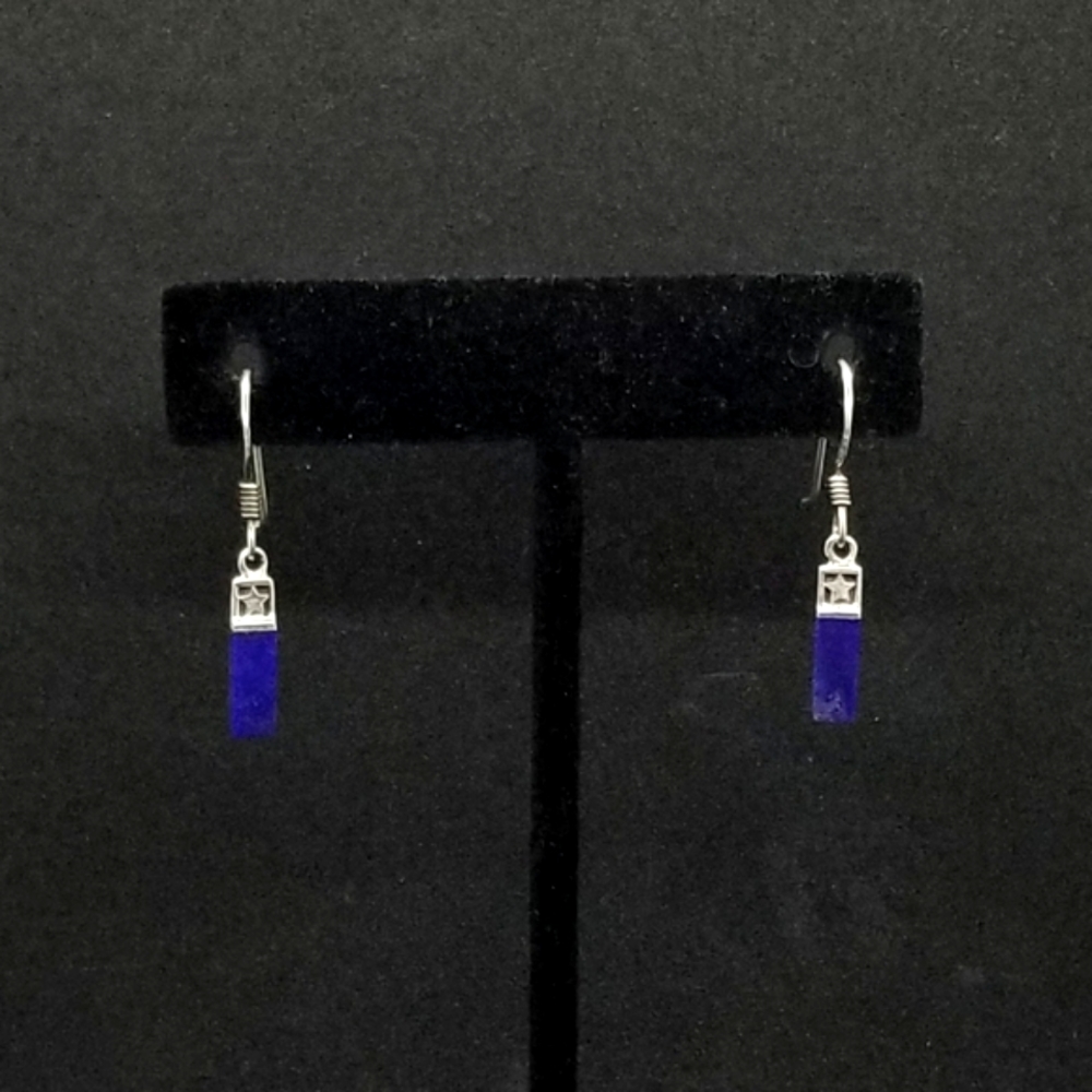Roma sterling silver blue stone & star earrings 🌟